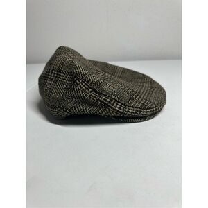 Peacocks Wool Blend Tweed Flat Cap Brown Black Tan One Size Adult